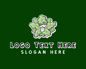 Cannabis - Cartoon Vegetable Lettuce logo design