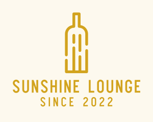 Yellow Wine Bottle  logo design