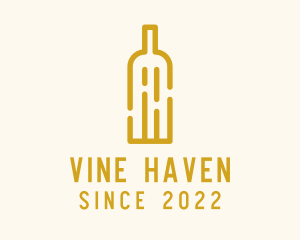 Yellow Wine Bottle  logo design