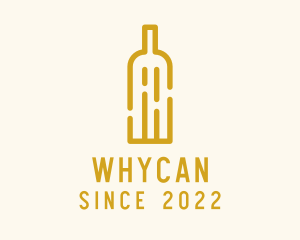 Cocktail - Yellow Wine Bottle logo design