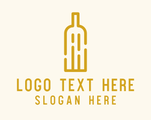 Yellow Wine Bottle  Logo