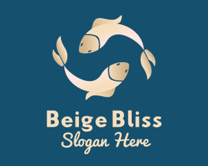 Beige - Pisces Fish Horoscope logo design