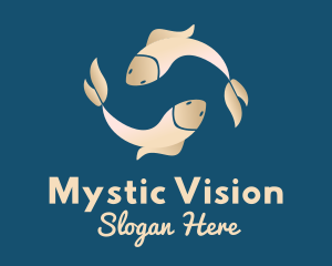 Fortune Telling - Pisces Fish Horoscope logo design