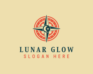 Lunar Traveler Compass logo design