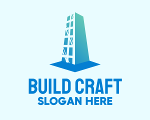 Blue High Rise Building  logo design