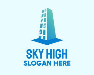 Blue High Rise Building  logo design