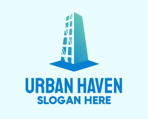 Blue High Rise Building  logo design