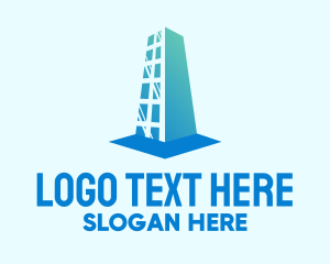 High - Blue High Rise Building logo design