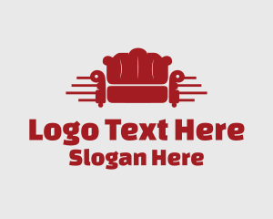 Living Room - Red Couch Furniture logo design