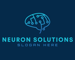 Neuron - Circuit Brain Science logo design