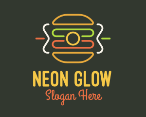 Neon Sandwich Camera Monoline logo design