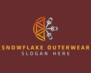 Fire Snowflake Heating logo design