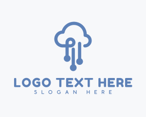 Online - Cloud Rain Technology logo design