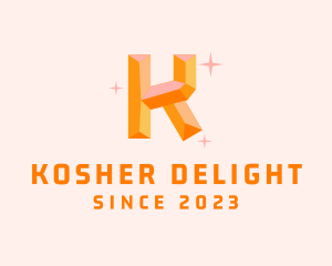 Shiny Gem Letter K logo design