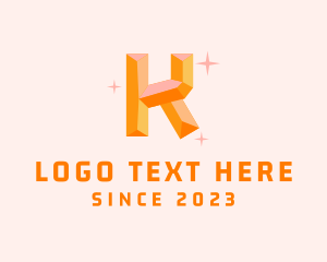 Gold Diamond - Shiny Gem Letter K logo design