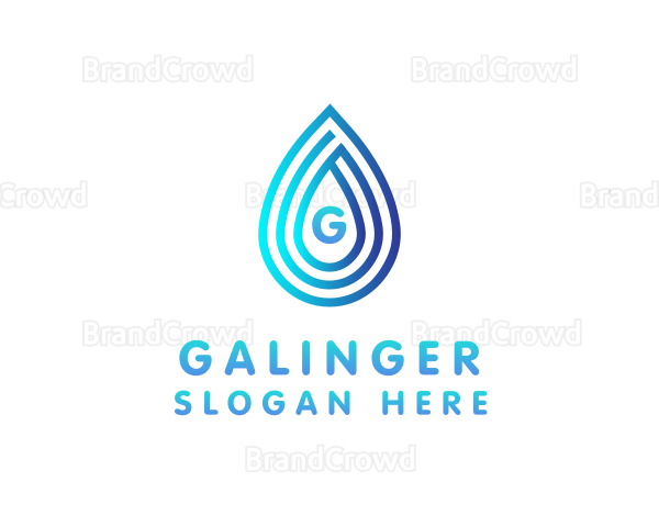 Water Droplet Hydro Utility Logo