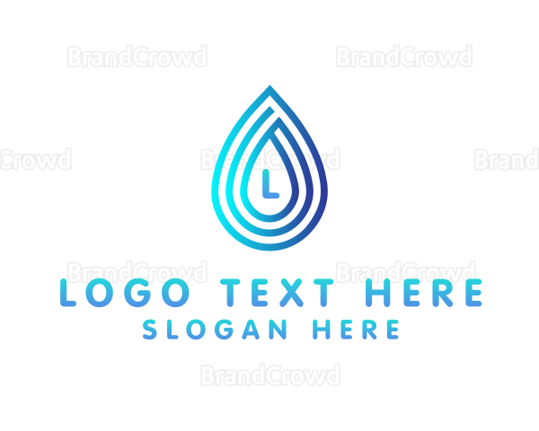 Water Droplet Hydro Utility Logo