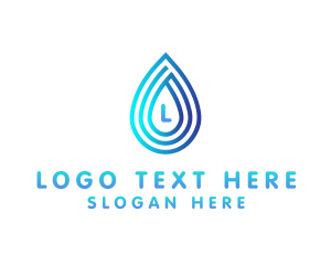 Water Station - Water Droplet Hydro Utility logo design