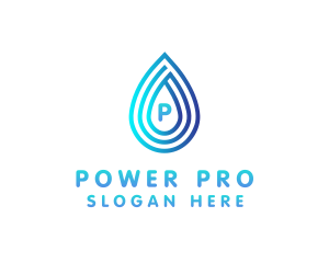 Water Droplet Hydro Utility logo design