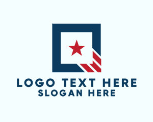 American - Stars And Stripes Square logo design