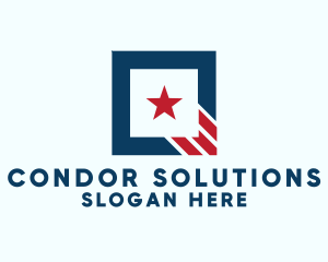 Stars And Stripes Square logo design