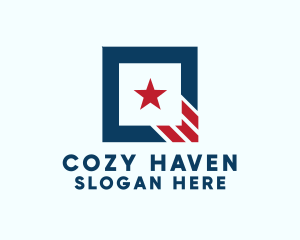 Stars And Stripes Square logo design