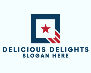 Stars And Stripes Square logo design