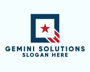 Stars And Stripes Square logo design