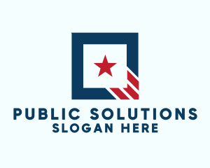 Government - Stars And Stripes Square logo design