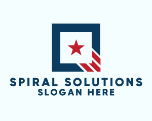 Stars And Stripes Square logo design