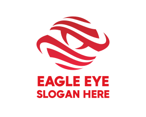 Red Stroke Eye Tattoo logo design