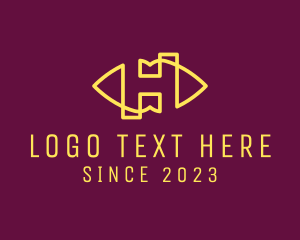 Letter - Yellow Lips Letter H logo design