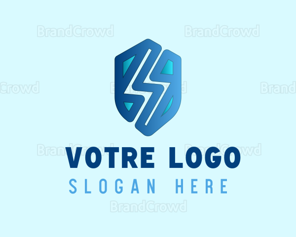 Blue Bolt Shield Logo