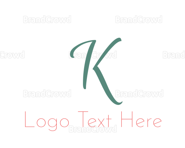 Elegant Turquoise Letter K Logo