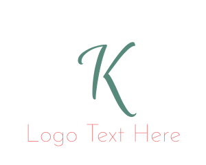 Fashion Design - Elegant Turquoise Letter K logo design