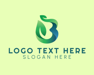 Vegan - Letter B Plant logo design