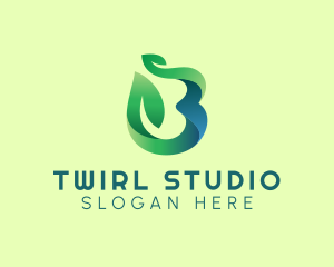 Twirl - Letter B Plant logo design