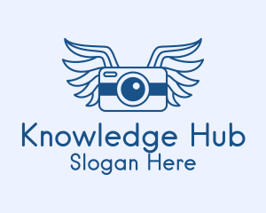 Photograph - Blue Camera Wings logo design