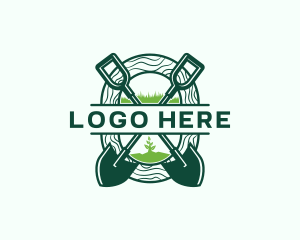 Farmer - Planting Shovel Garden logo design