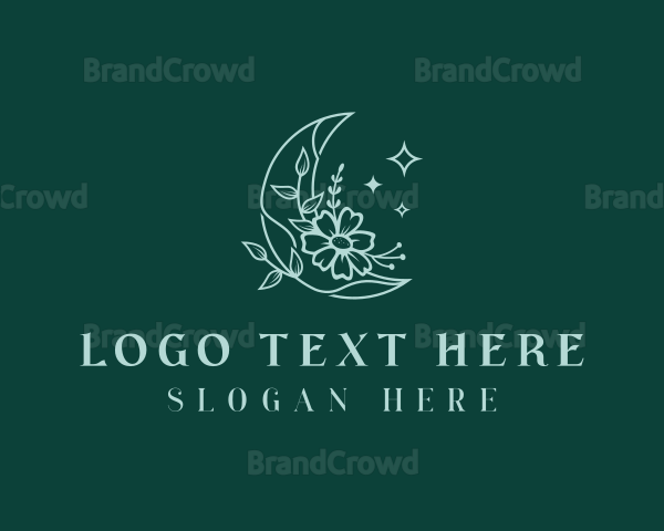 Boho Moon Flower Logo