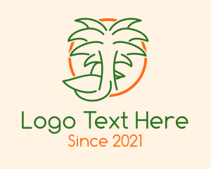 Conservation - Tropical Palm Tree Duck logo design