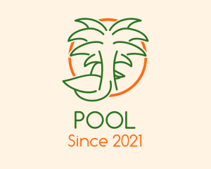 Travel - Tropical Palm Tree Duck logo design