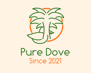 Tropical Palm Tree Duck logo design