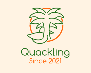 Tropical Palm Tree Duck logo design