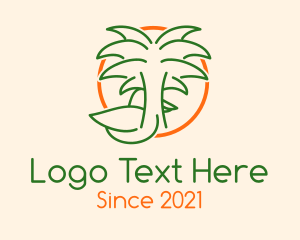 Duck - Tropical Palm Tree Duck logo design