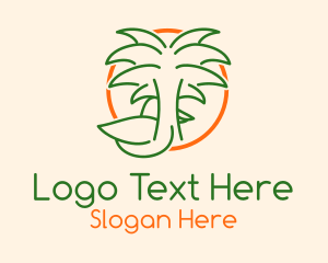 Tropical Palm Tree Duck Logo