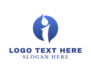 Information - Blue Round Letter I logo design