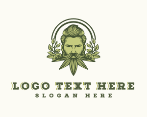 Herbal - Weed Beard Cannabis logo design