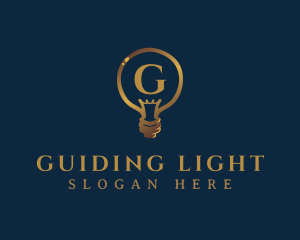 Gold Light Bulb logo design