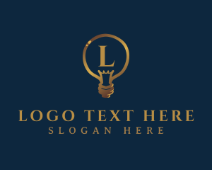 Supply - Gold Light Bulb logo design